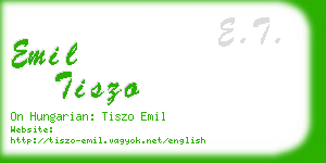 emil tiszo business card
